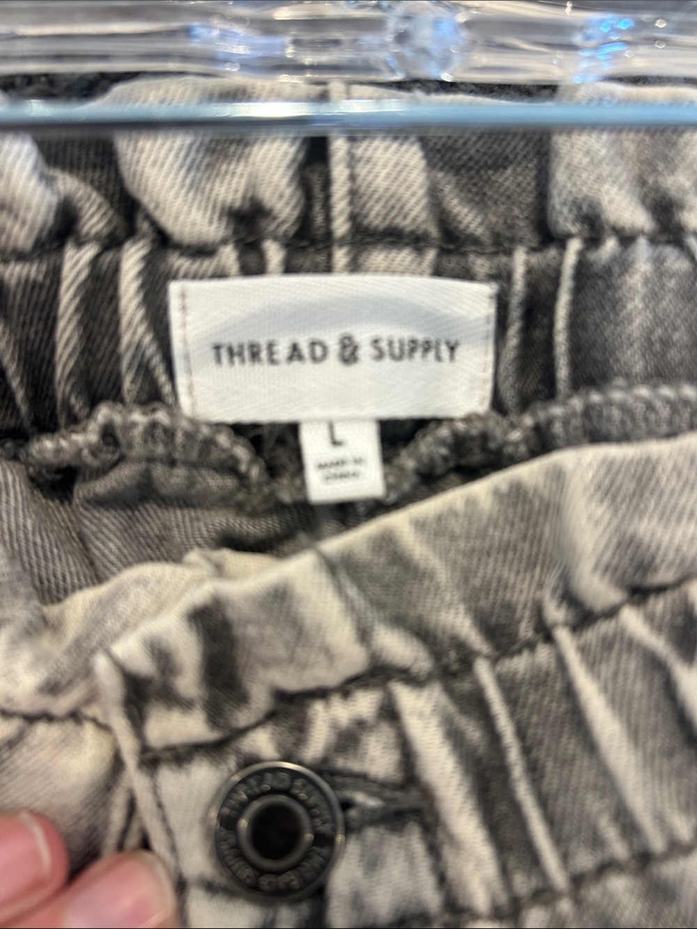 Thread and Supply Washed Gray High-Waist Denim Shorts size Large. - Picture 2 of 4